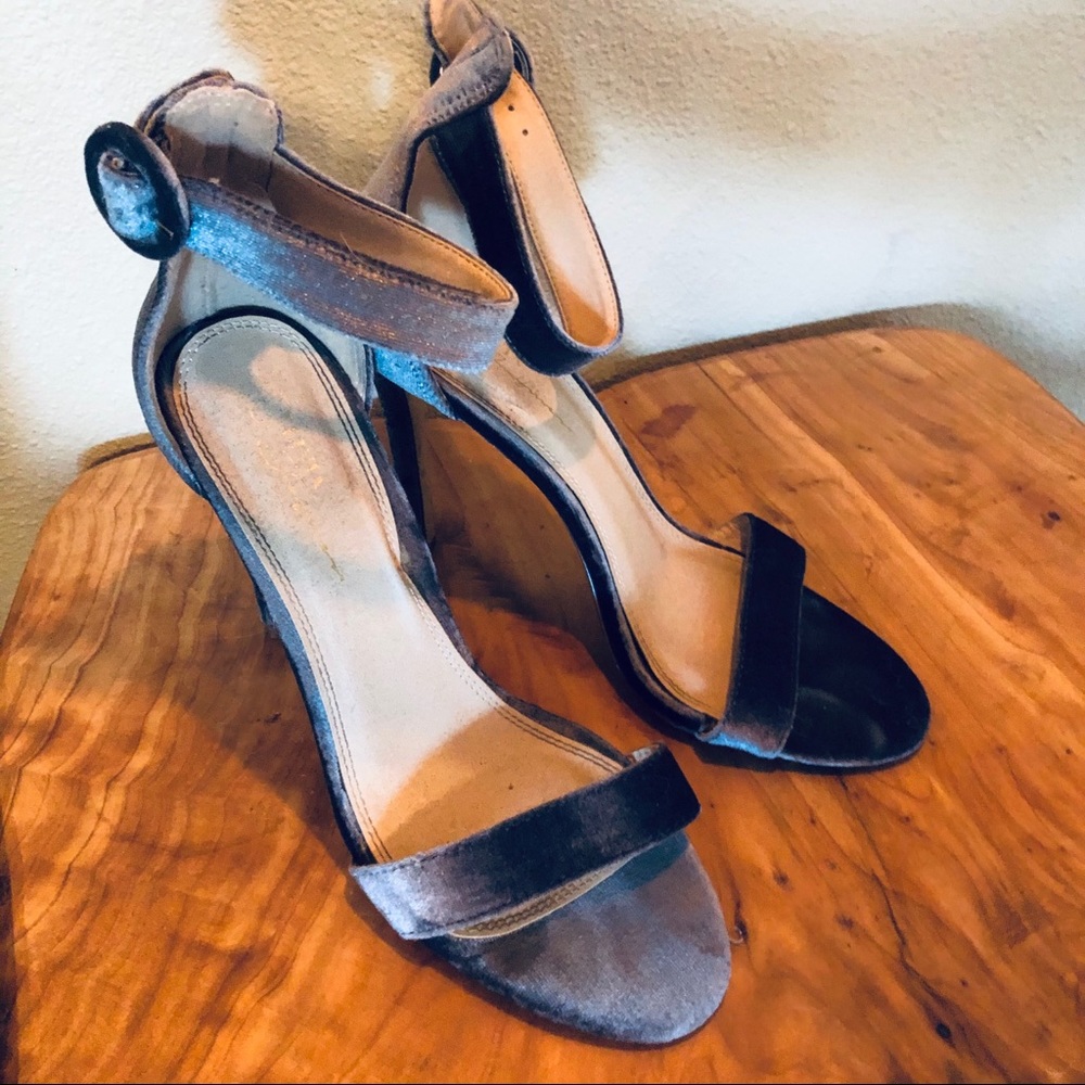 Velvet ASOS brand stiletto heels.